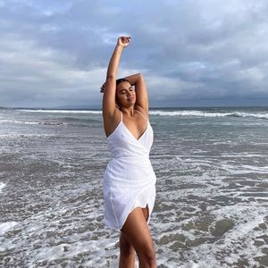 O’Neill white wrap dress